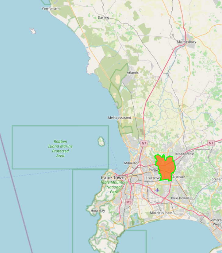 Bellville main place overview map